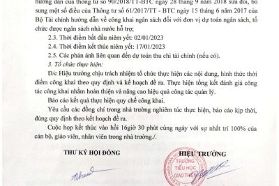 Công khai dự toán thu – chi ngân sách năm 2023